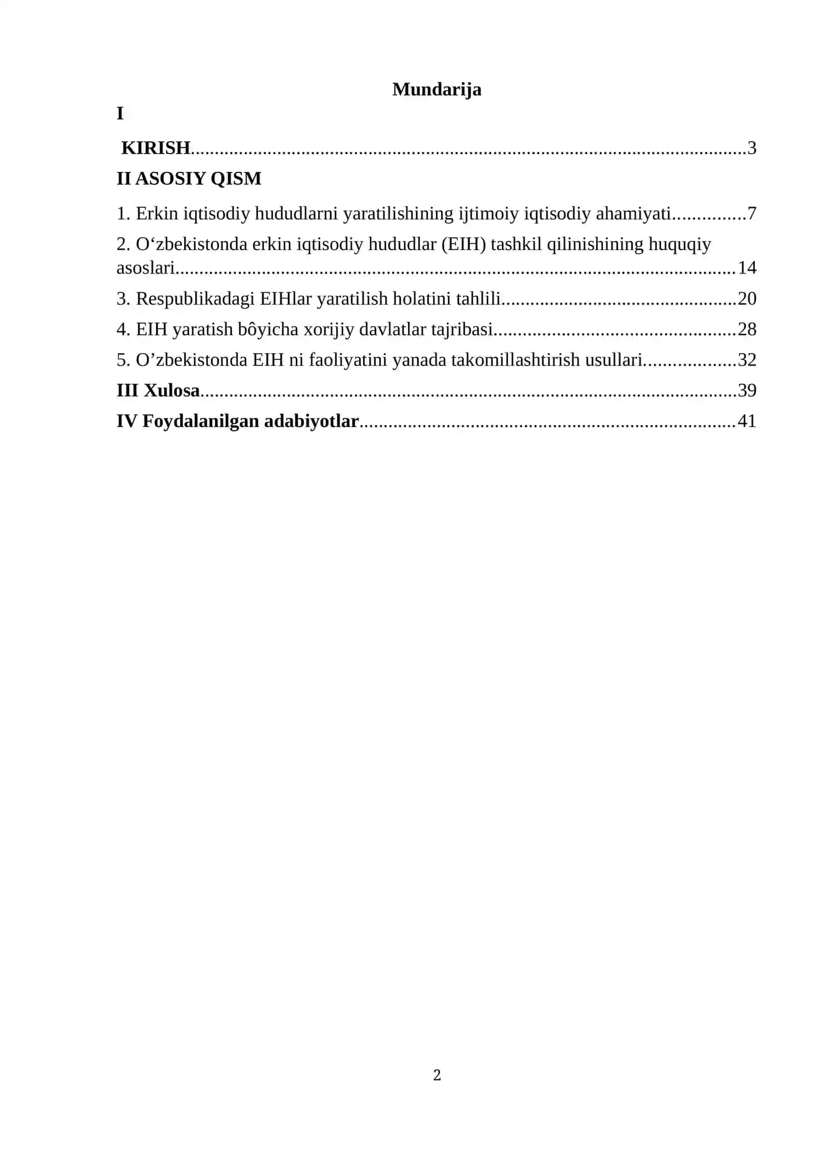 O'zbekistonda erkin iqtisodiy hududlarning yaratilishi 2