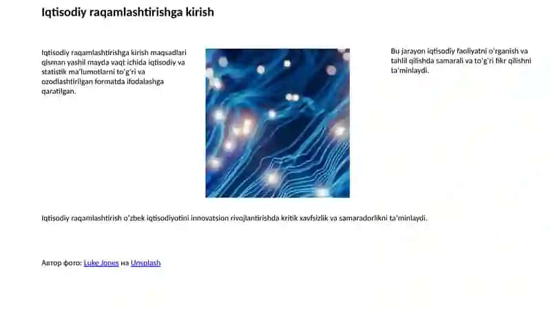 O‘zbekiston iqtisodiyotini raqamlashtirishda sun’iy intellekt texnologiyalarining o‘rni 2