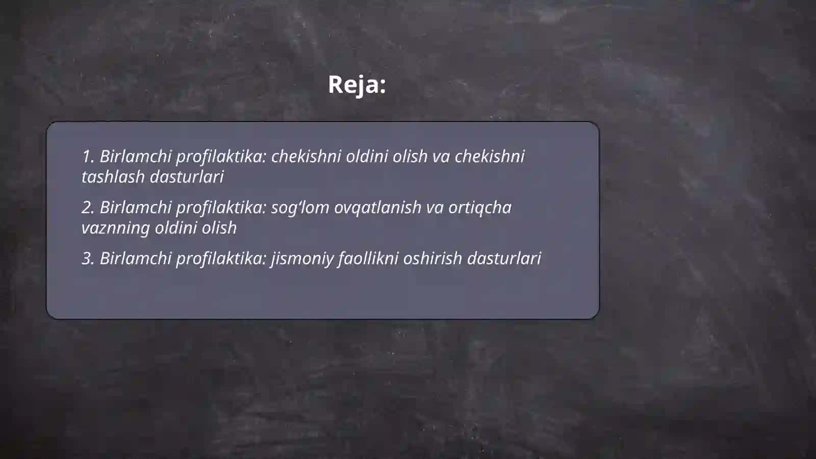 Yuqumli bo’lmagan kasalliklarning birlamchi,ikkilamchi uchlamchi profilaktikasi 2