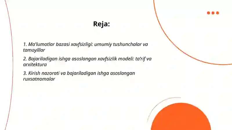 Ma'lumotlar bazasi havsizligi 2