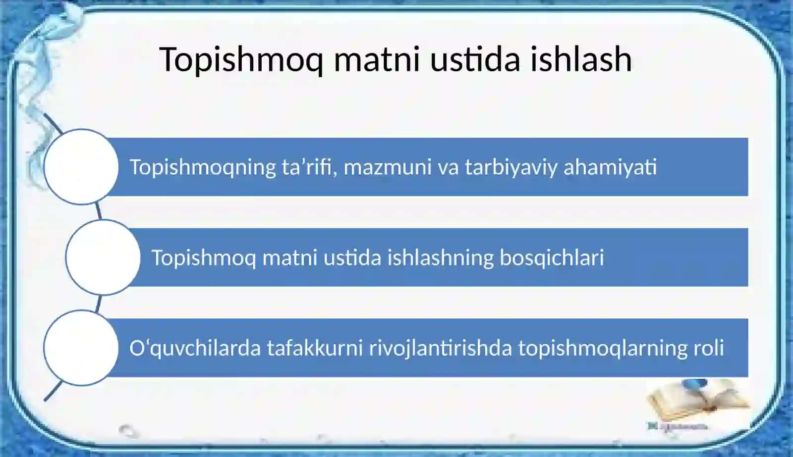 Topishmoq matni ustida ishlash 2