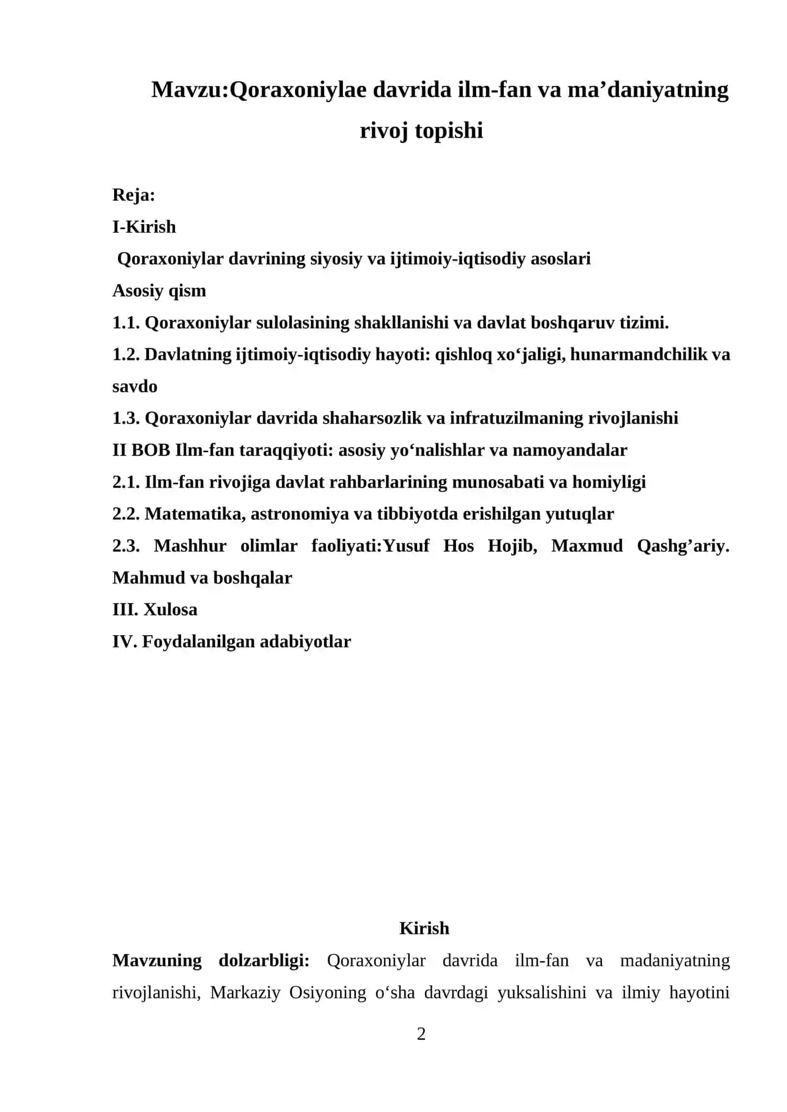 Qoraxoniylar davrida ilm-fan va ma’daniyatning rivoj topishi 2