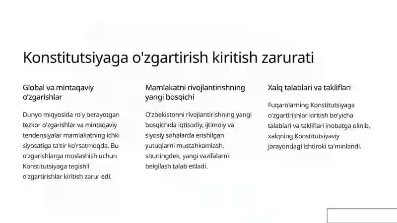 O'zbekiston Respublikasining yangi tahrirdagi Konstitutsiyasi 2