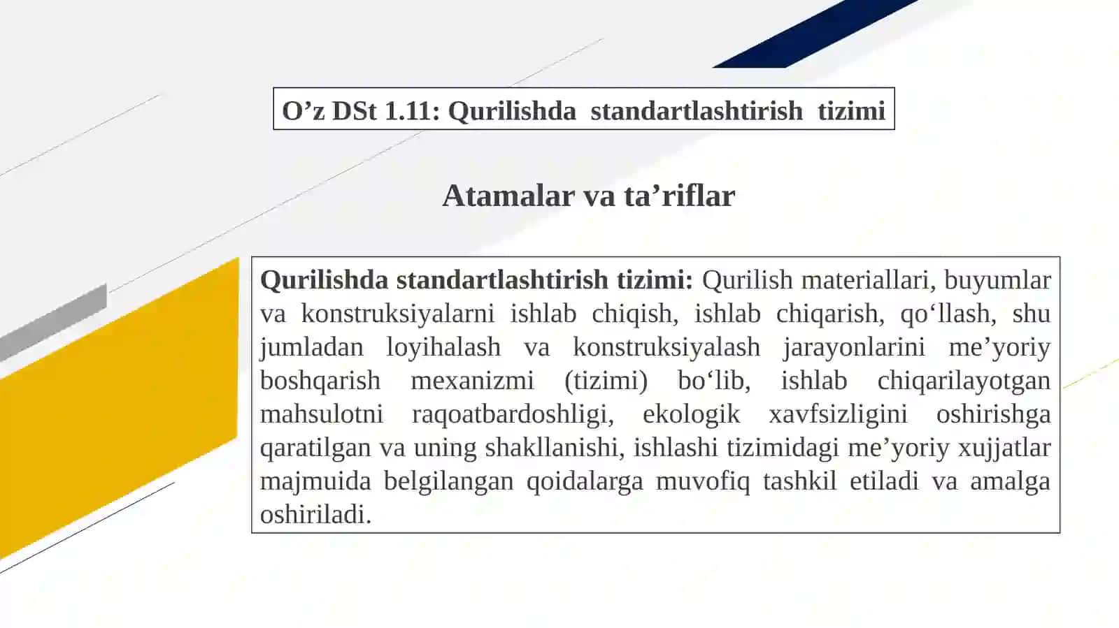 Qurilish sohasida me’yoriy hujjatlarning dolzarbligi 2