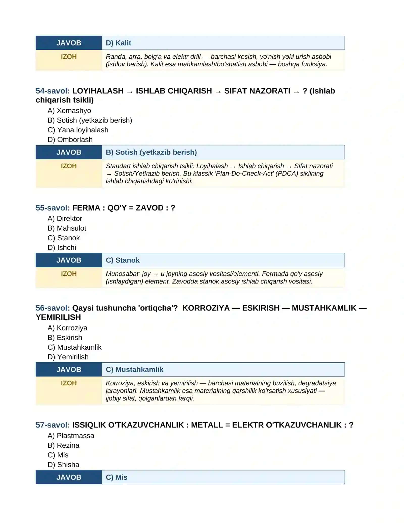 ARGOS IMTIHONI MANTIQIY (IQ) TESTLAR TO'PLAMI 2