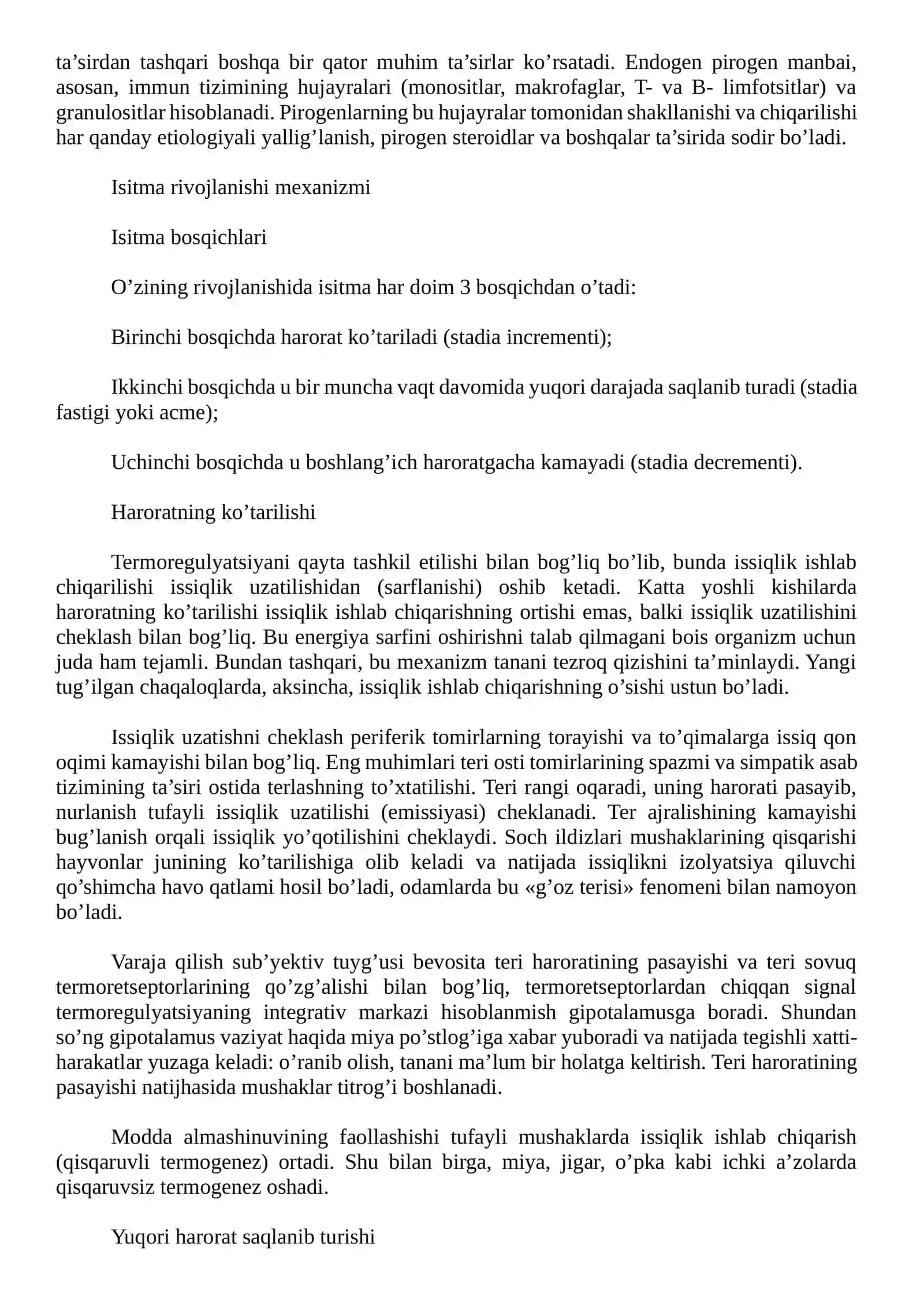 Isitma — tasnifi, etiologiyasi, tana harorati ko’tarilishi sabablari, davolash 2