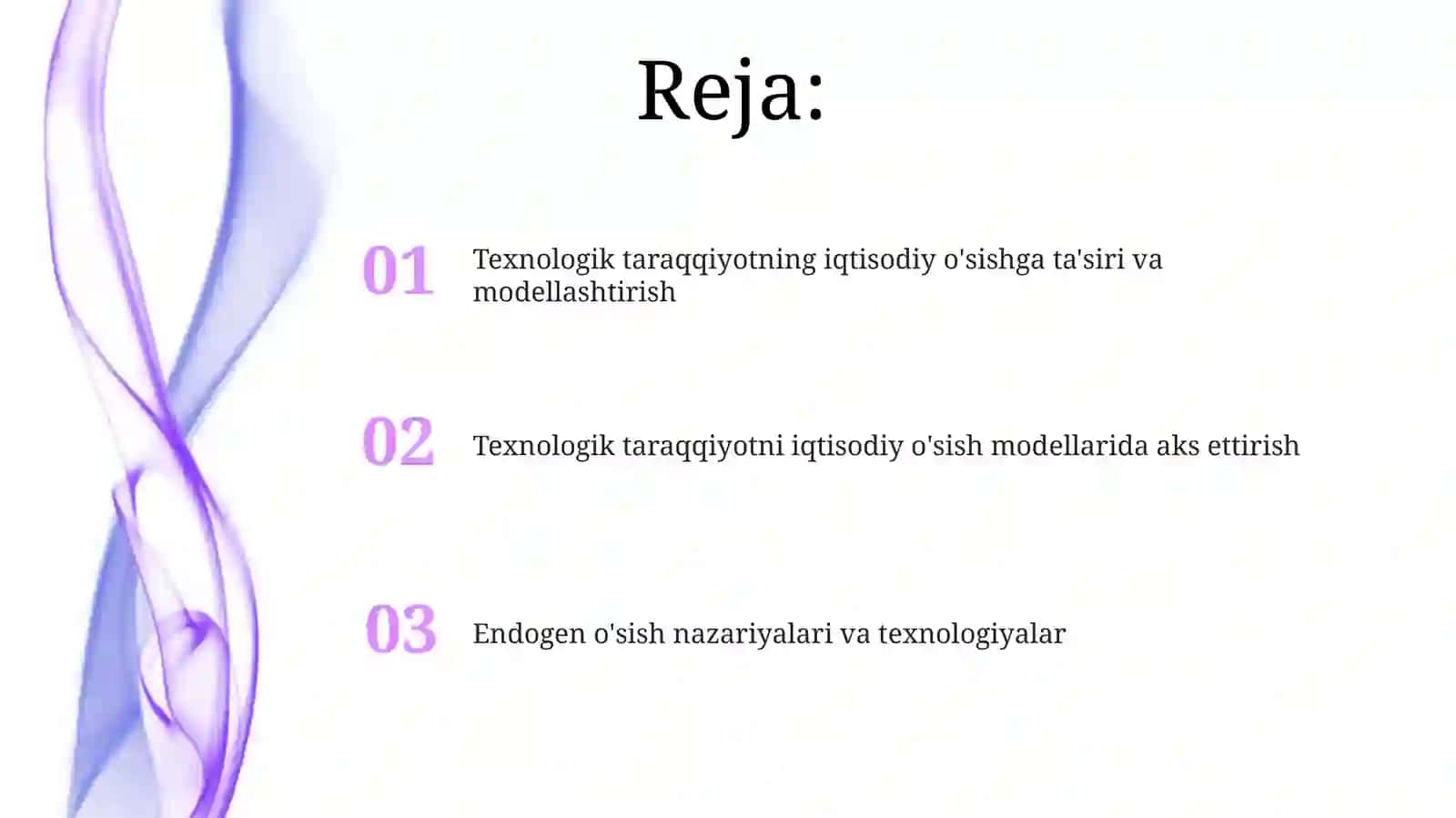 Texnologik taraqqiyotni iqtisodiy o'sish modellarida aks ettirish 2