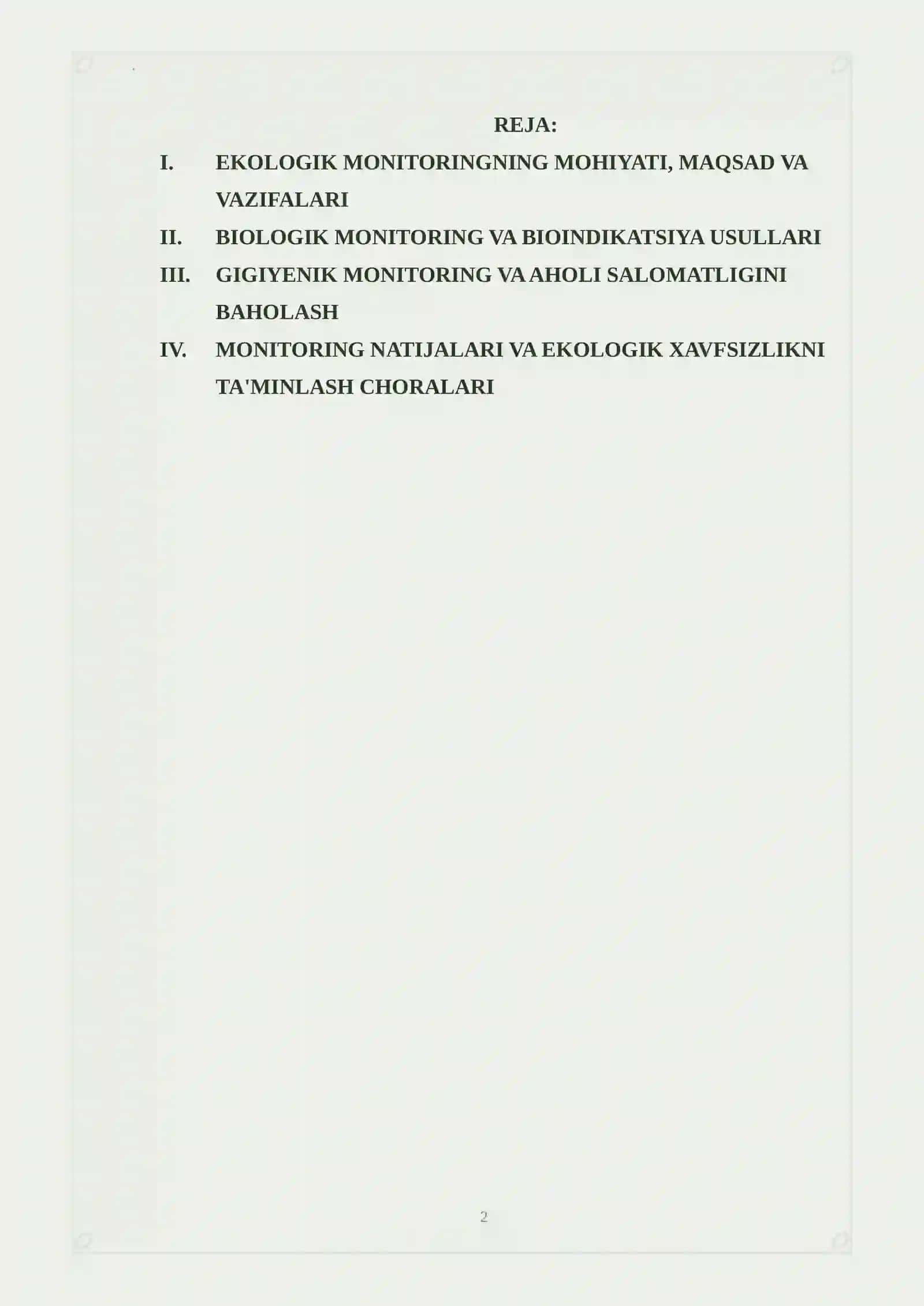 GIGIYENA, HARBIY GIGIYENA VA TIBBIY EKOLOGIYA REFERAT 2