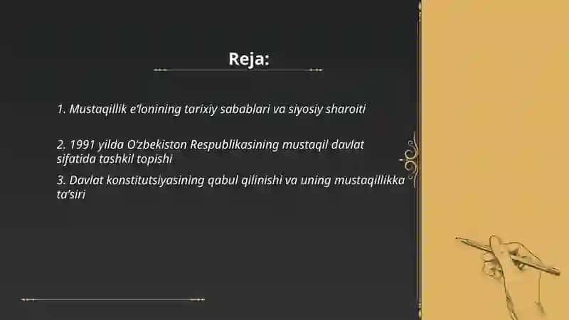 Mustaqil Oʻzbekiston Respublikasining tashkil topishi va uning tarixiy ahamiyati 2