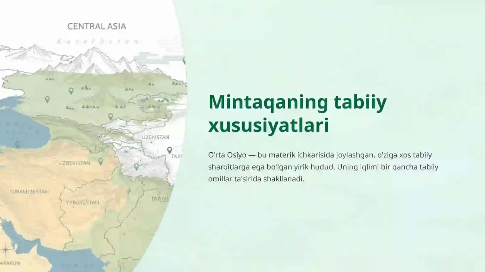 O'rta Osiyo iqlimiga ta'sir qiluvchi tabiiy omillar 2
