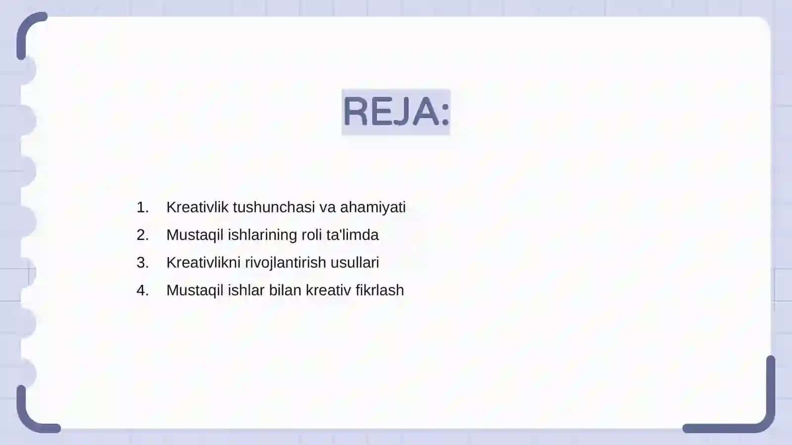 Kerativlikkga o'rgatishda mustaqil ishning urni 2