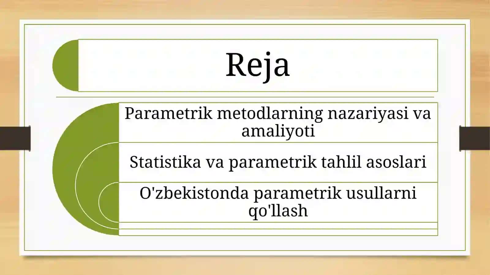 Parametrik metodlar haqida tushuncha 2