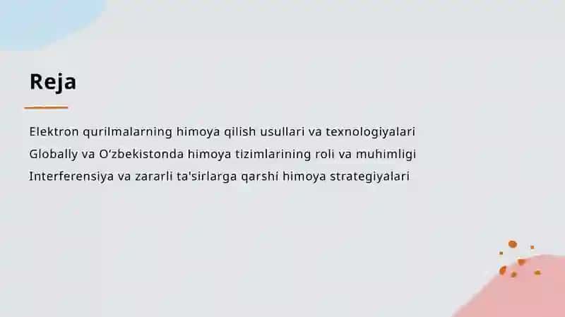 Elektron qurilmalarning himoya qilish tizimlari 2