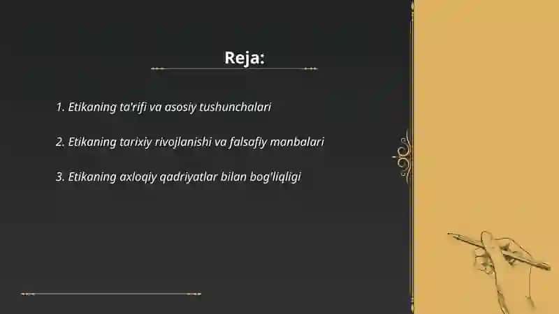 Etikaning mohiyati va ahamiyati 2
