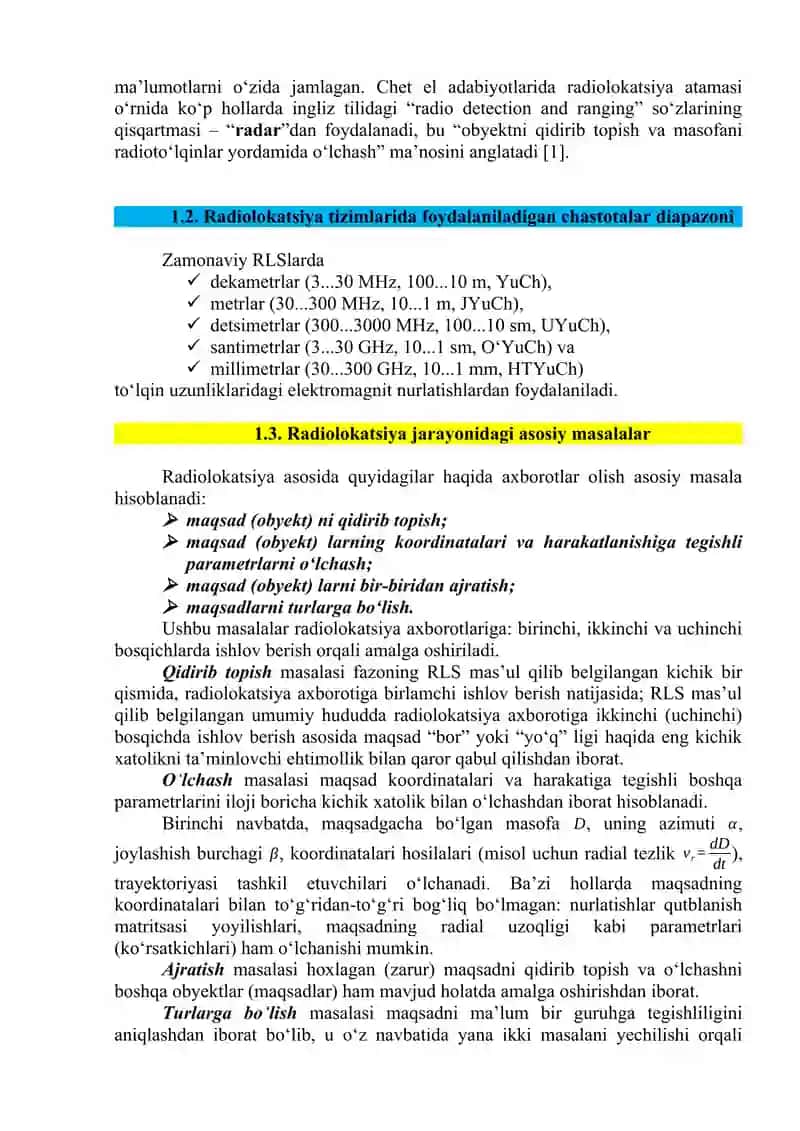 Radiolokatsiya va Radionavigatsiya 2
