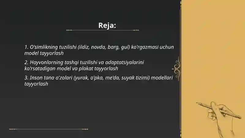 Tabiatshunoslik fanidan mavzular bo'yicha ko'rgazmali qurollar tayyorlash 2