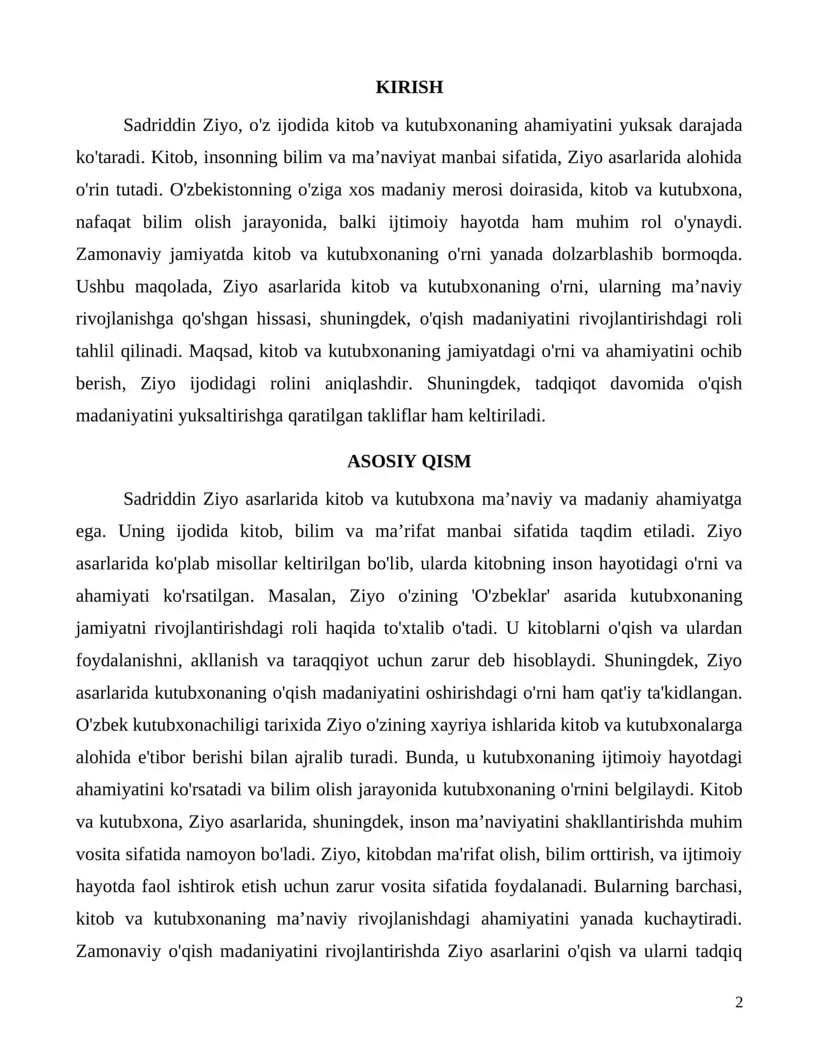 Sadriddin Ziyo asarlarida kitob va kutubxonaning o'rni 2