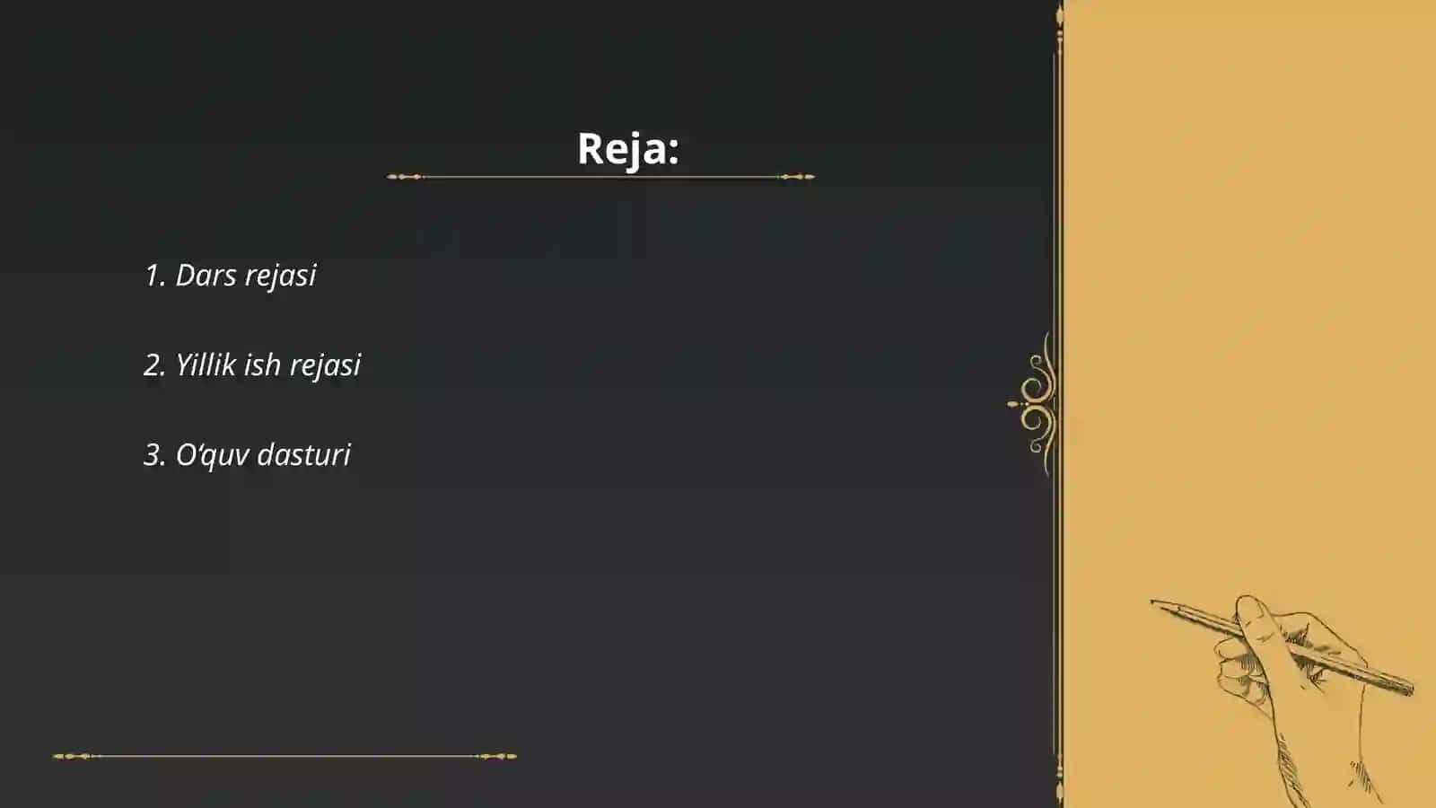 Dars rejasi 2