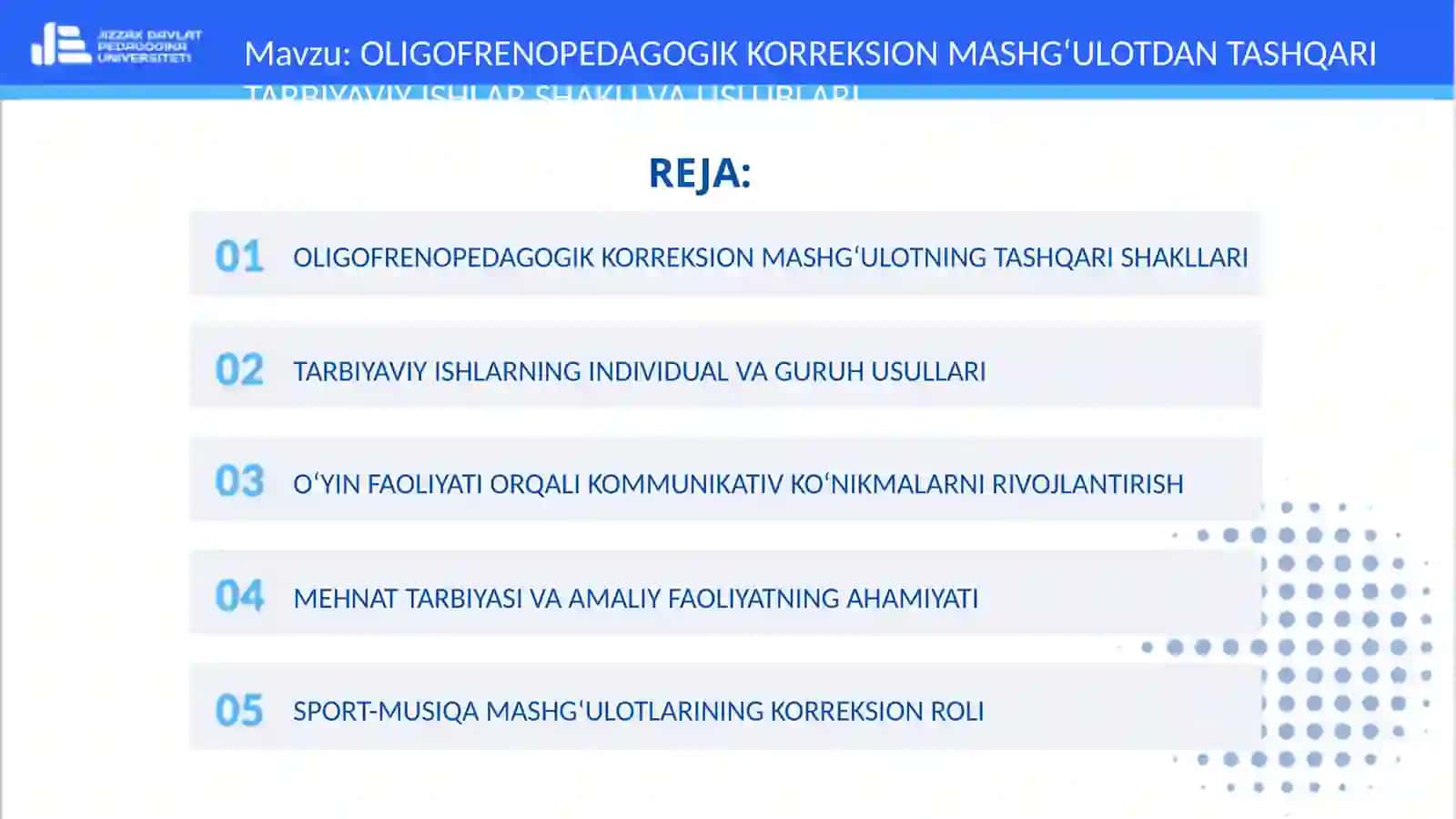 OLIGOFRENOPEDAGOGIK KORREKSION MASHG‘ULOTNING TASHQARI SHAKLLARI 2