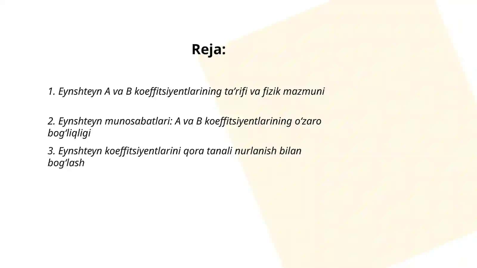 Eynshteyn koeffitsiyentining kvant nazariyasi 2