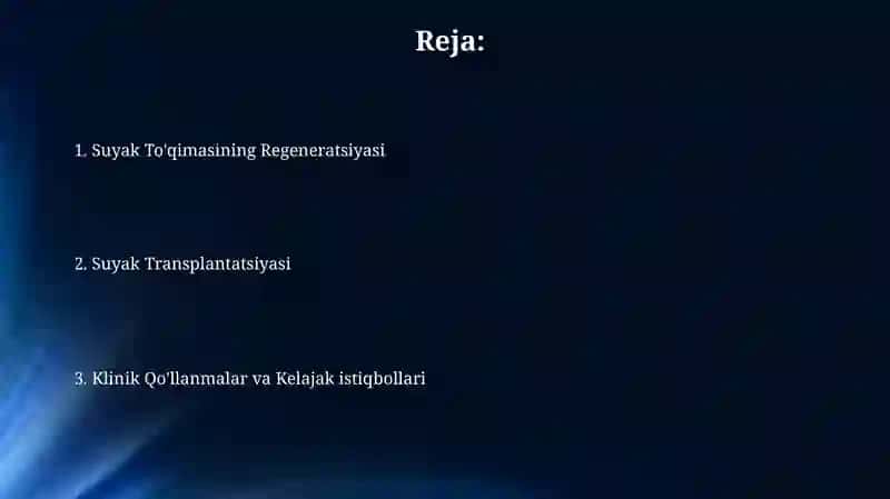 Suyak to‘qimalarining regenaratsiyasi va transplantatsiyasi 2