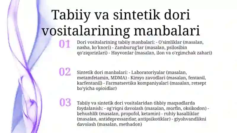 Tabiiy Va Sintetik Narkotik Vositalar. Tibbiyotda Qo’Llanilishi 2