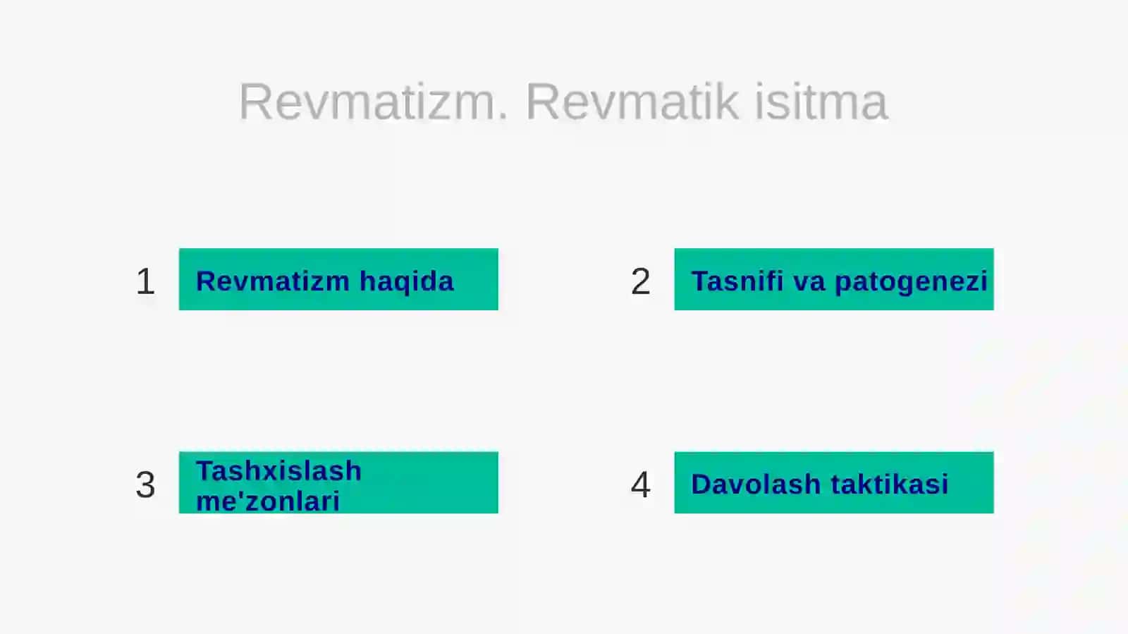 Revmatizm.Revmatik isitma to'liq 2