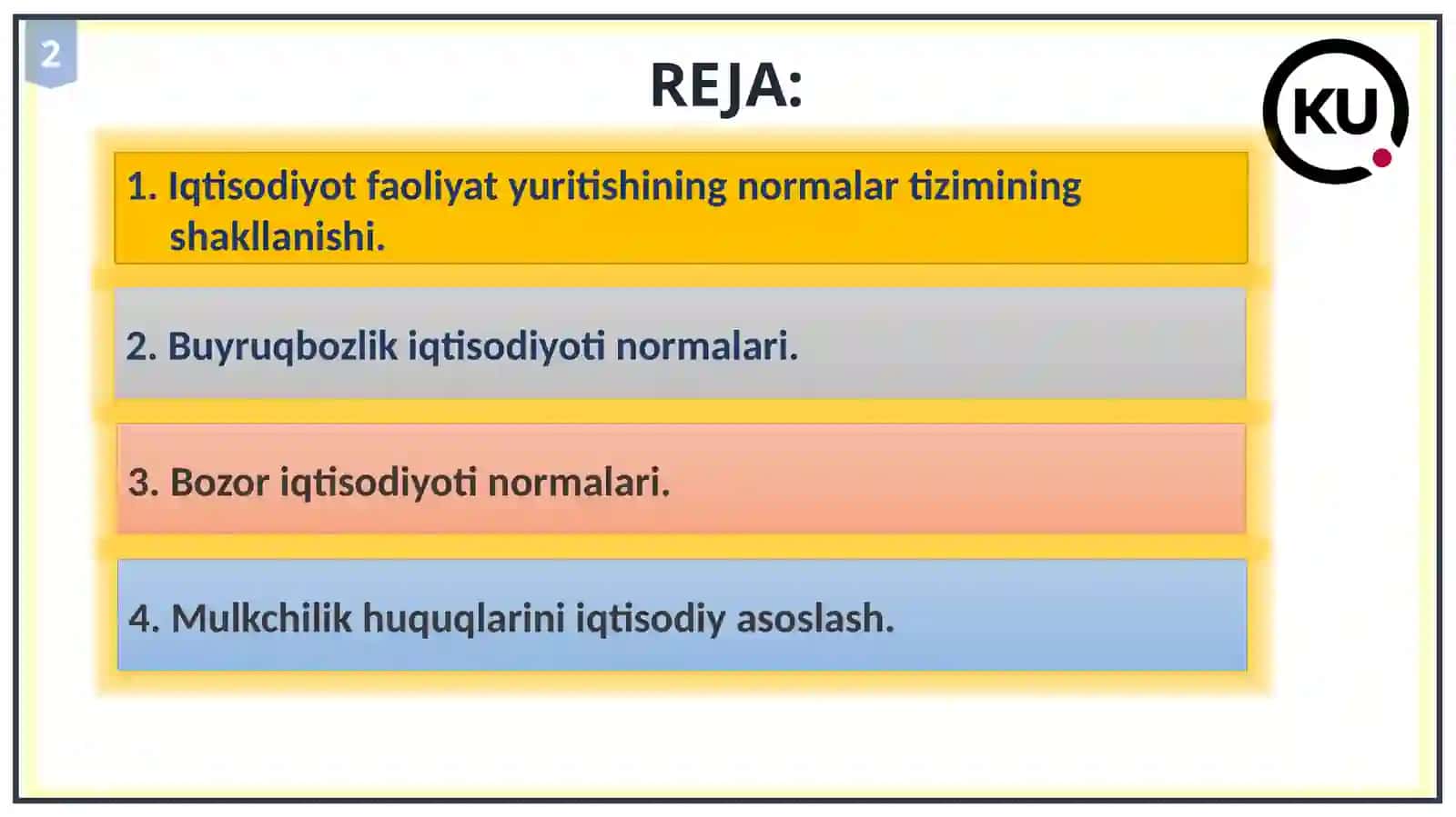 4-Amaliy mashg’ulot: Reja va bozor institutlari 2