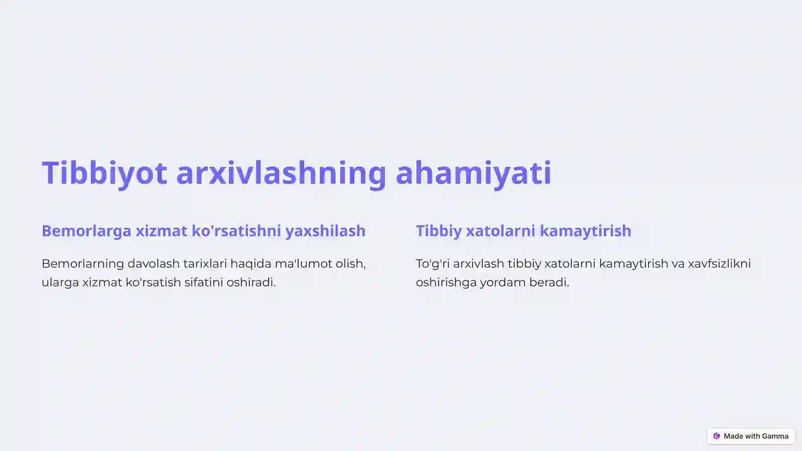 Tibbiyot Axborotlarini arxivlash usullari 2