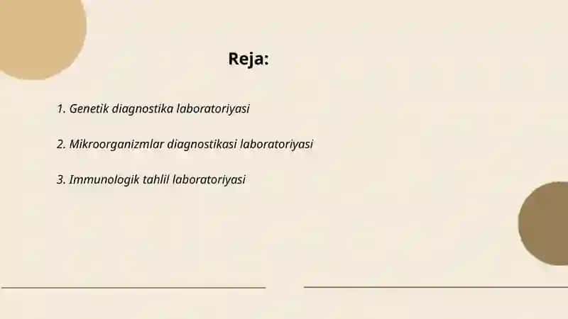 Sog'liqni saqlash tizimidagi ixtisoslashtirilgan labaratoriyaning turlari 2