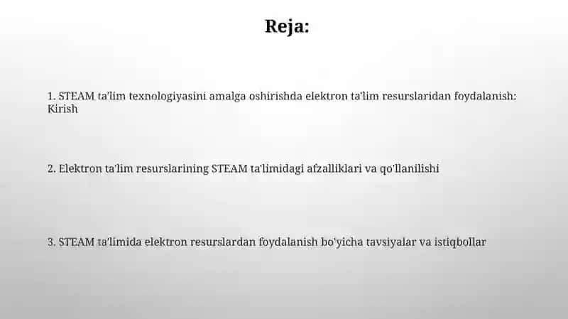 Elektron ta'lim resurslari va STEAM ta'limi 2