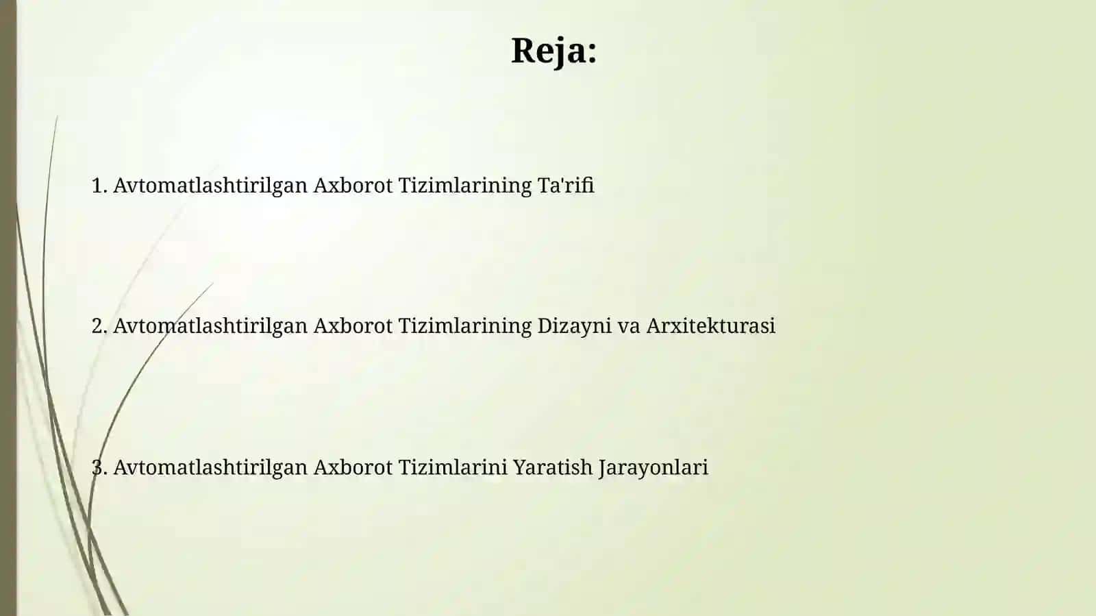 Avtomatlashtirilgan Axborot Tizimlarining Ta'rifi 2