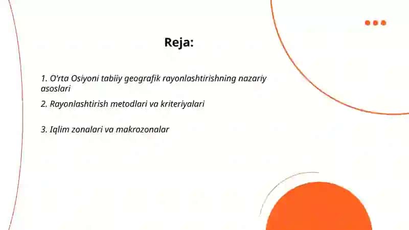 O'rta Osiyoni tabiiy geografik rayonlashtirish 2