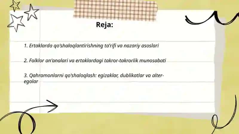 Ertaklarda qo'shaloqlantirish usuli 2