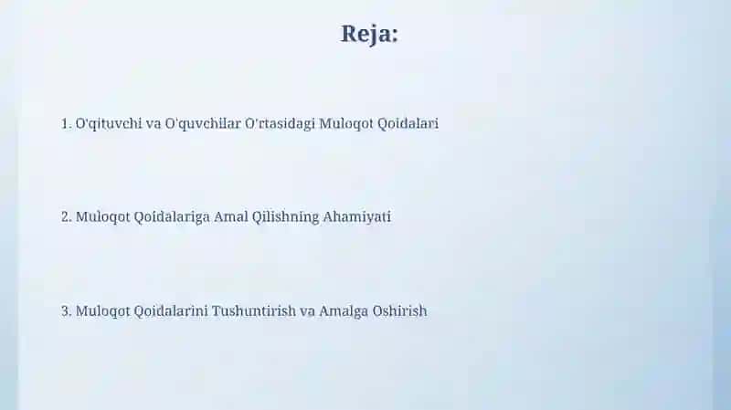 O'qituvchi va O'quvchilar O'rtasidagi Muloqot Qoidalari 2