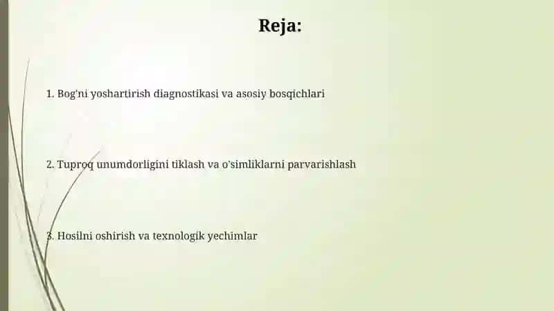 Qarigan bogʻlarni yoshartirish texnologiyasi 2