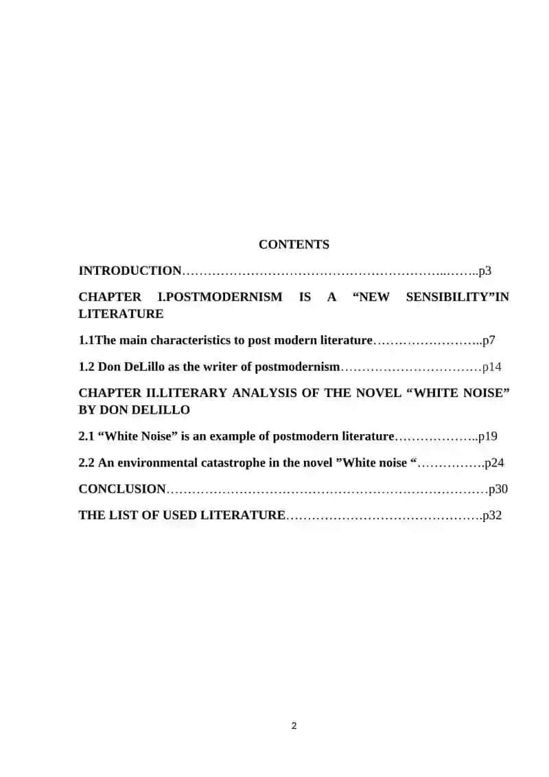 An environmental catastrophe in the novel ”White noise “by Don DeLillo 2