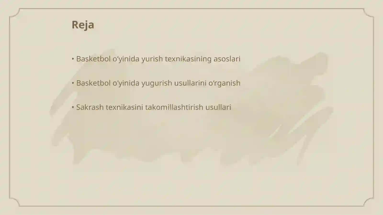 Basketbol o‘yinida harakatlanish (yurish, yugurish, sakrash, to‘xtash, burilish) texnikasini o‘rgatishni takomillashtirish va mahoratini oshirish 2