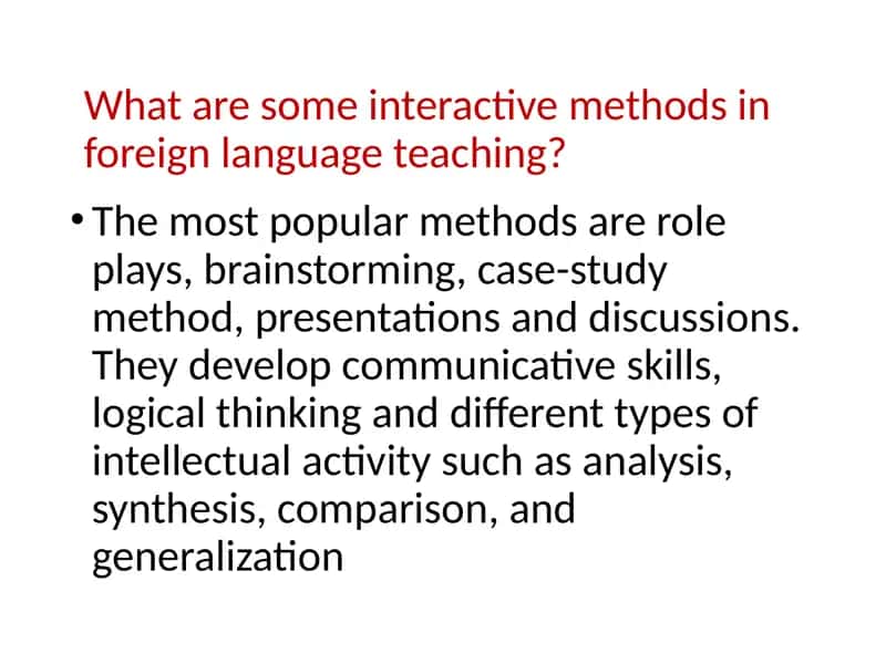 Using interactive methods of teaching foreign languages to teach listening 2