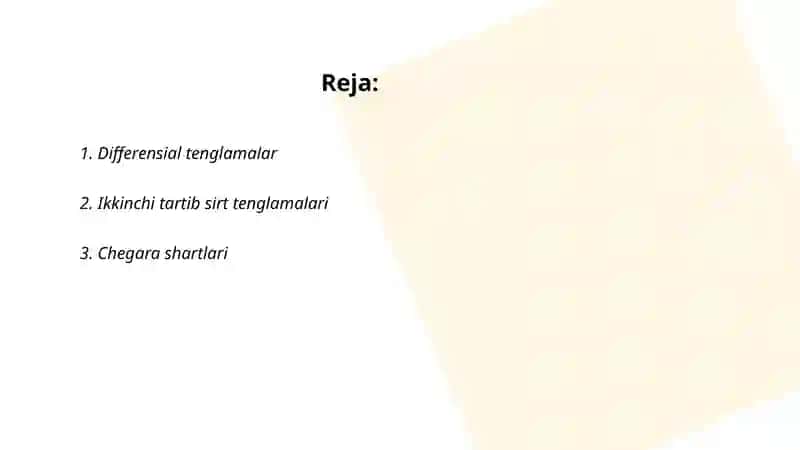 Ikkinchi tartibli sirt tenglamalari 2