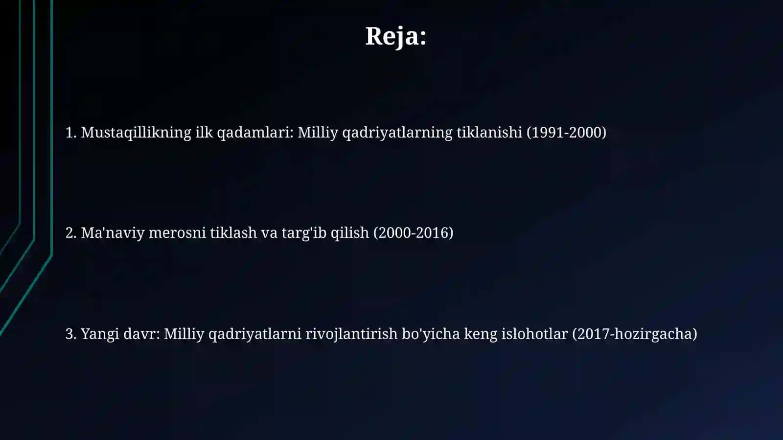 Milliy urf-odatlar, qadriyatlar va an'analarning qayta tiklanishi 2