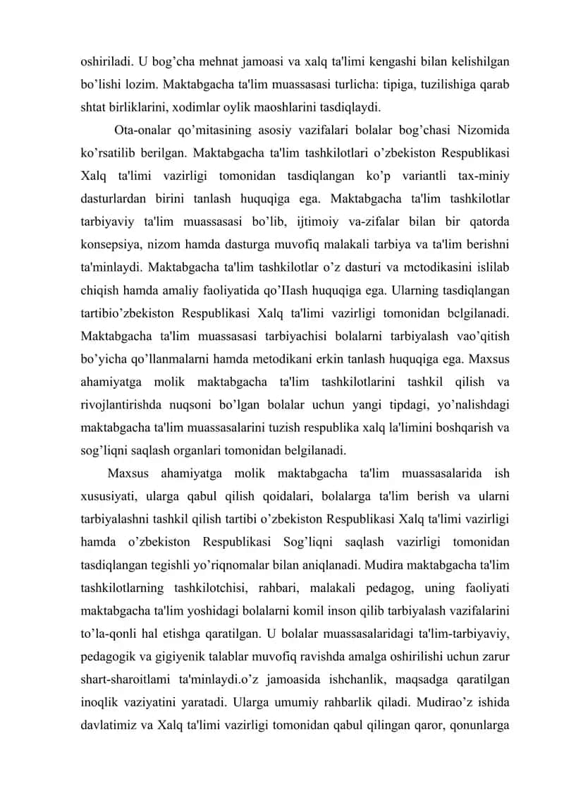 MAKTABGACHA TA’LIM TASHKILOTI RAHBARI. 2