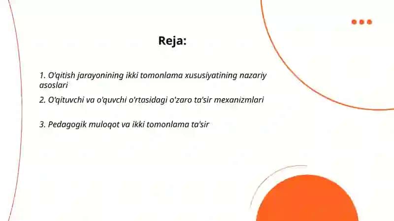 O'qitish jarayonining ikki tomonlama xususiyati 2