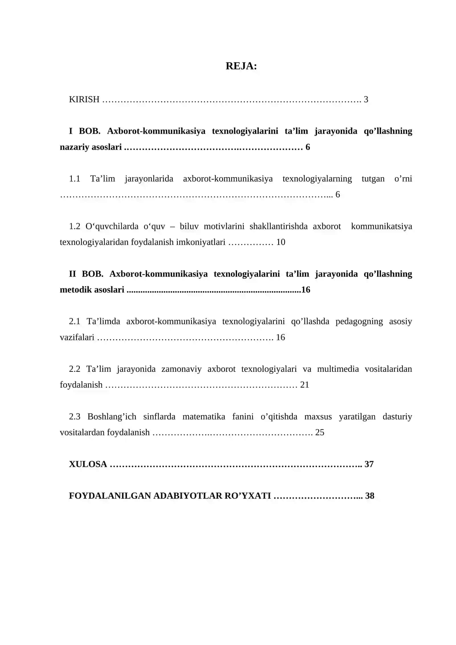 Axborot-kommunikasiya texnologiyalarini ta’lim jarayonida qo’llash 2