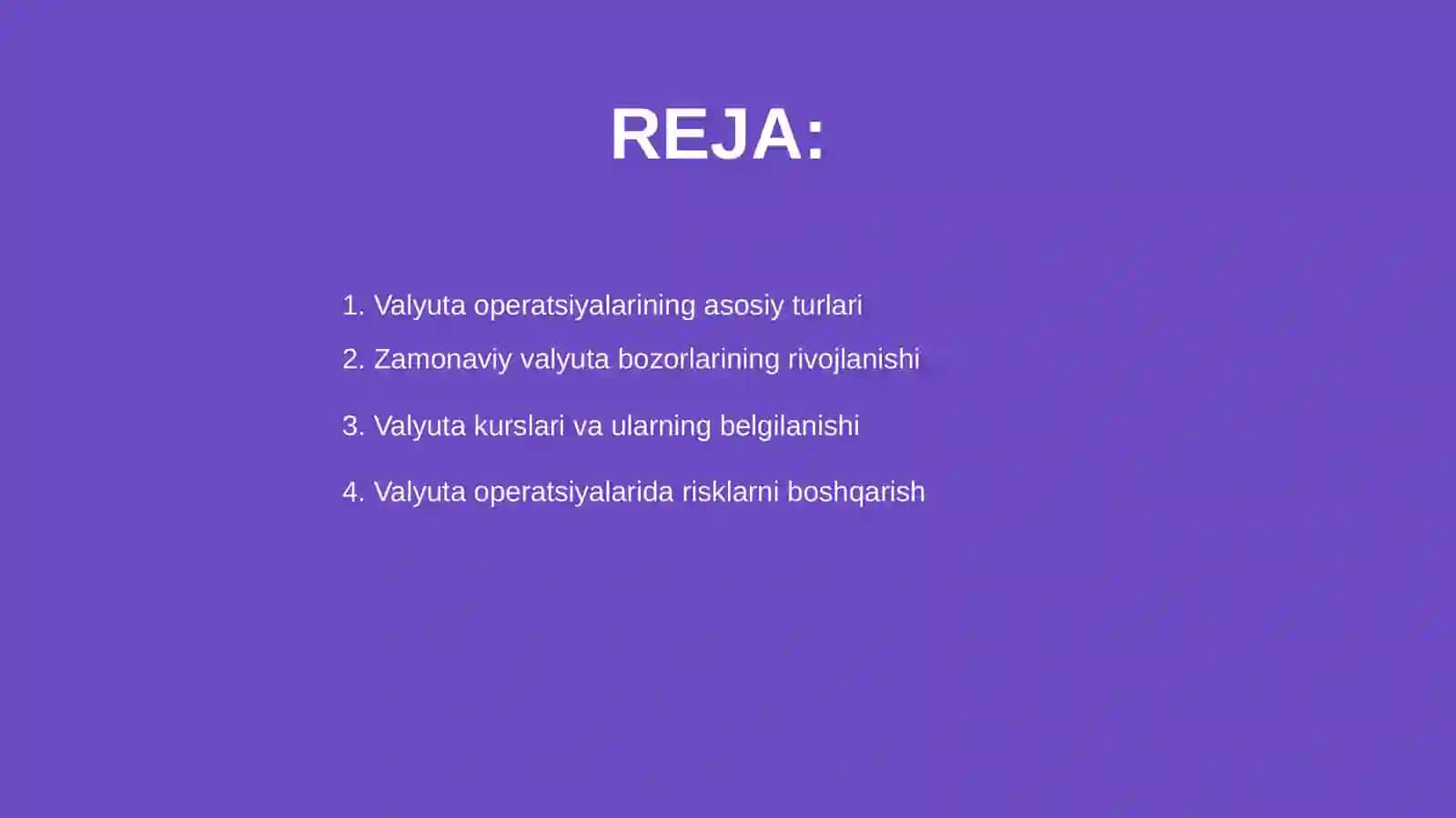 Valyuta operatsiyalarining zamonaviy holati 2