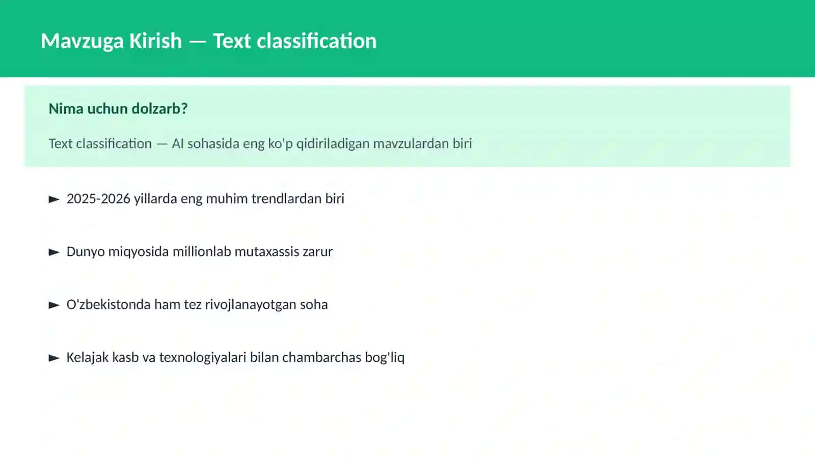 AI | NLP TABIIY TIL QAYTA ISHLASH 2