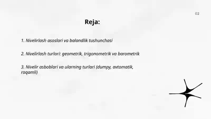 Nivelirlash va ularning turlari 2