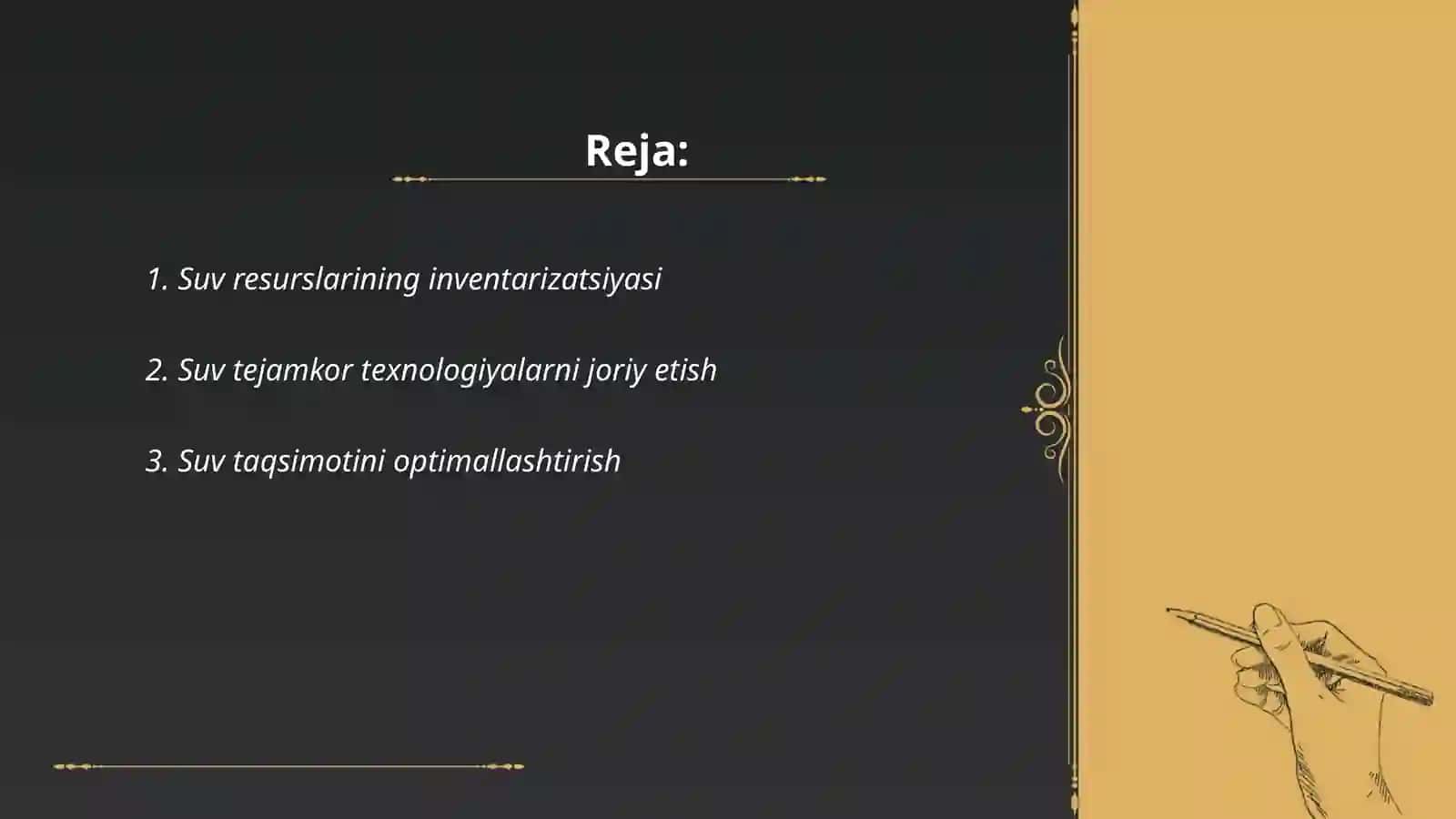 Suvdan samarali foydalanishning asosiy tartib qoidalari 2