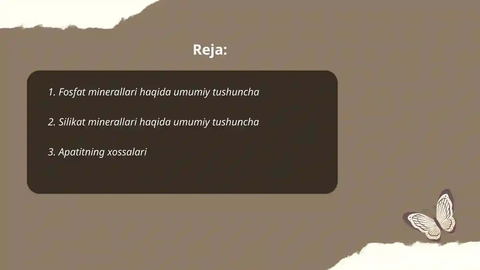 Fosfatlar va Silikatlar sinfi minerallari 2