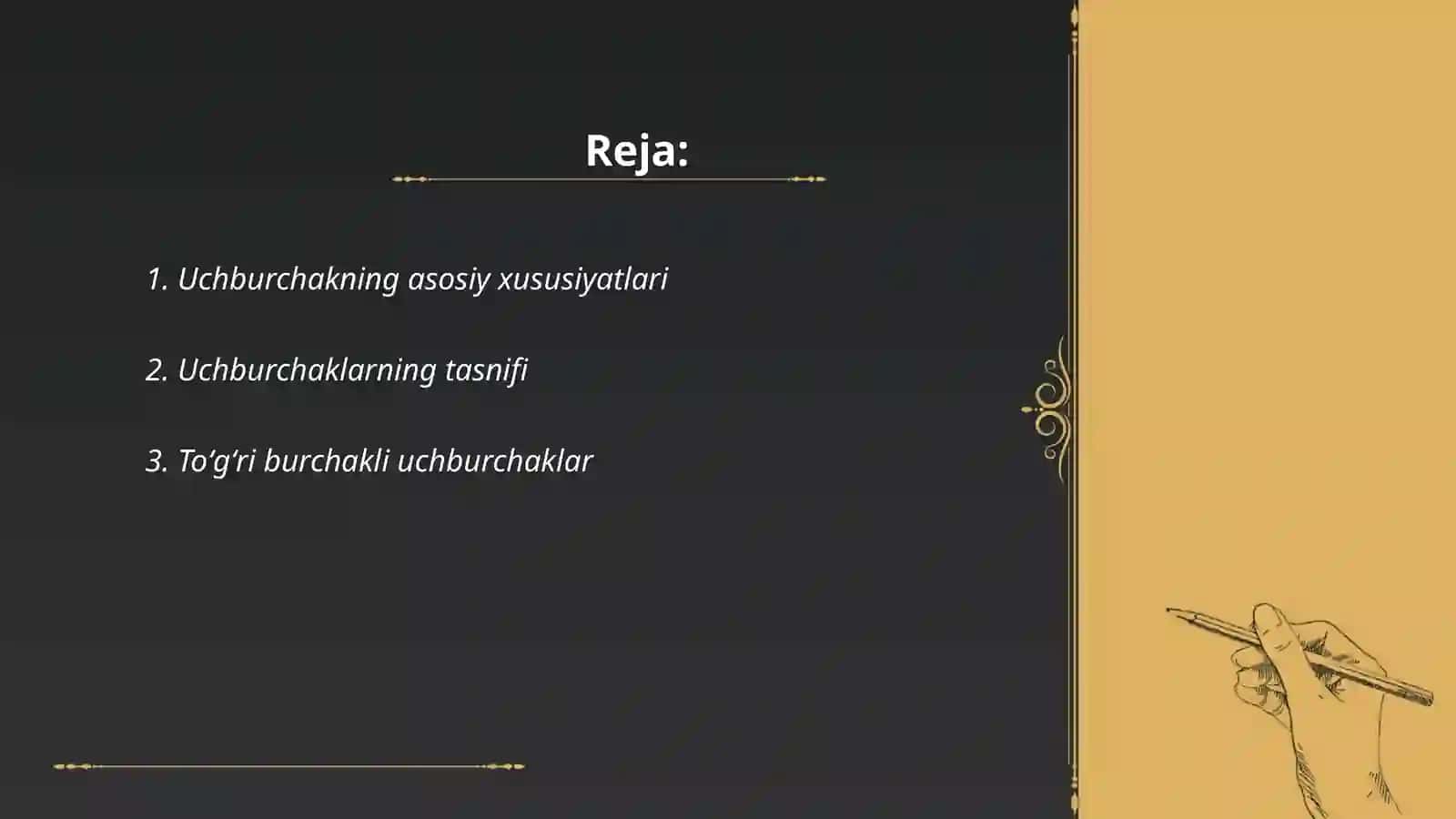 Uchburchaklar va ularning turlari 2